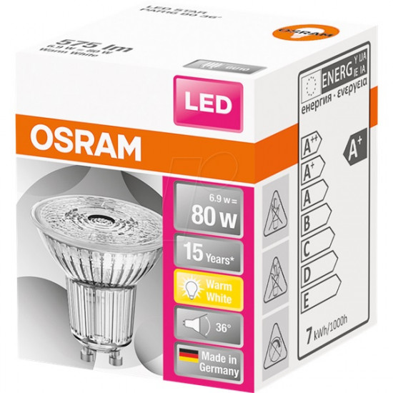 Osram Star PAR16 6,9W, 2700K, GU10, 230V, LED spot izzó (4058075112605) Osram Star PAR16 6,9W, 2700K, GU10, 230V, LED spot izzó (4058075112605)
