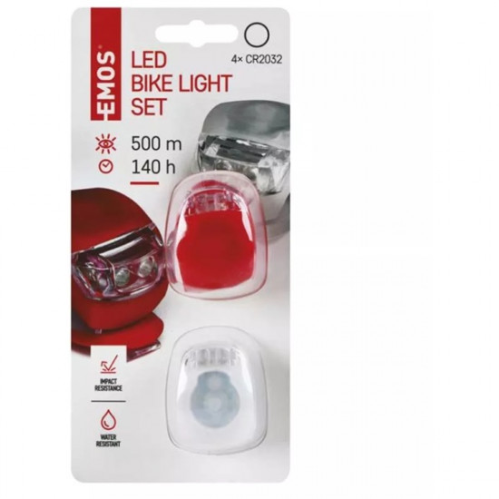 Emos 10lm 2db-os fehér/piros LED kerékpárlámpa szett (P3921) Emos 10lm 2db-os fehér/piros LED kerékpárlámpa szett (P3921)