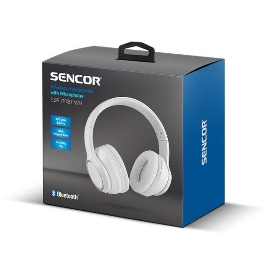 Sencor SEP 710BT WH Bluetooth fehér fejhallgató Sencor SEP 710BT WH Bluetooth fehér fejhallgató