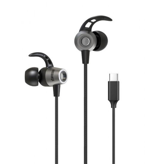 Stansson HE-105-BL USB-C fülhallgató fekete-ezüst Stansson HE-105-BL USB-C fülhallgató fekete-ezüst