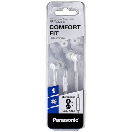 Panasonic RP-TCM115E-W mikrofonos fülhallgató fehér Panasonic RP-TCM115E-W mikrofonos fülhallgató fehér