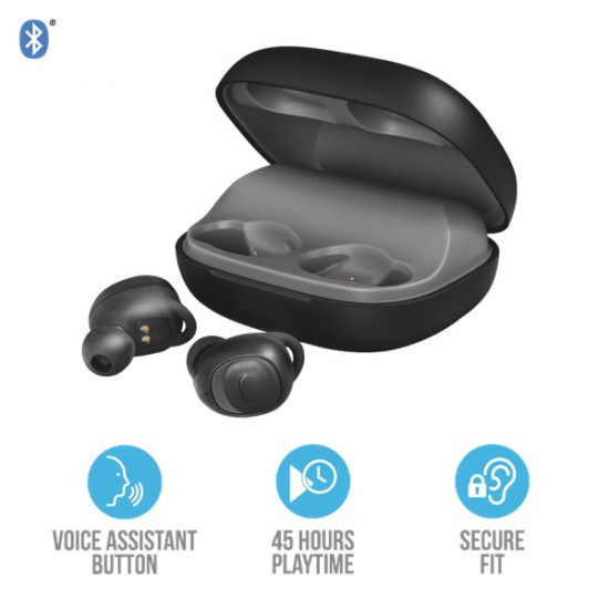 Trust Duet XP Bluetooth Wire-free mikrofonos fülhallgató fekete (23256) Trust Duet XP Bluetooth Wire-free mikrofonos fülhallgató fekete (23256)