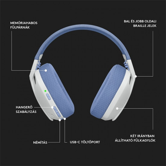 LOGITECH G435 LightSpeed Wireless Gaming Headset - WHITE - EMEA