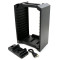 FroggieX Charge & Disc Tower PS4 játék tartó és dupla töltő állvány fekete (FX-P4-C1-B)