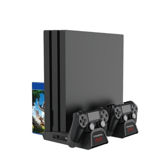 FroggieX Cooling Charging Stand & Storage PS4 fekete konzol hűtő + töltőállomás + lemez tartó (FX-P4-C3-B) FroggieX Cooling Charging Stand & Storage PS4 fekete konzol hűtő + töltőállomás + lemez tartó (FX-P4-C3-B)