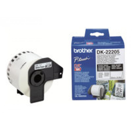 Brother DK-22205 folytonos szalagcímke 62mm x 30,48m öntapadós fehér Brother DK-22205 folytonos szalagcímke 62mm x 30,48m öntapadós fehér