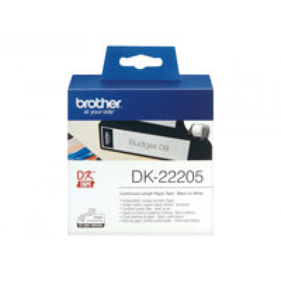 Brother DK-22205 folytonos szalagcímke 62mm x 30,48m öntapadós fehér Brother DK-22205 folytonos szalagcímke 62mm x 30,48m öntapadós fehér
