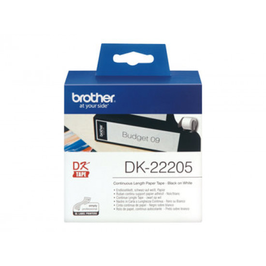 Brother DK-22205 folytonos szalagcímke 62mm x 30,48m öntapadós fehér Brother DK-22205 folytonos szalagcímke 62mm x 30,48m öntapadós fehér