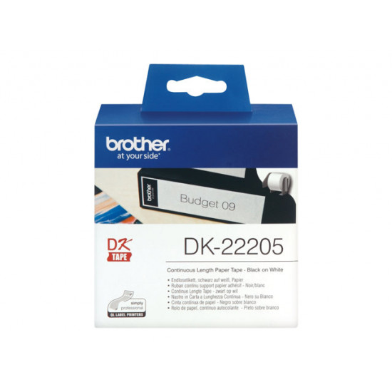 Brother DK-22205 folytonos szalagcímke 62mm x 30,48m öntapadós fehér Brother DK-22205 folytonos szalagcímke 62mm x 30,48m öntapadós fehér