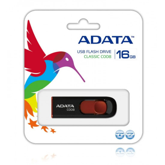 ADATA Classic Series C008 16GB fekete pendrive USB2.0 AC008-16G-RKD ADATA Classic Series C008 16GB fekete pendrive USB2.0 AC008-16G-RKD