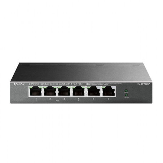 TP-Link TL-SF1006P 10/100Mbps 4 portos PoE+ switch TP-Link TL-SF1006P 10/100Mbps 4 portos PoE+ switch