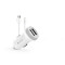 Devia Apple iPhone Lightning USB dual szivargyújtós töltő adapter + lightning adatkábel 5V/3, 1A, fehér (ST326905)