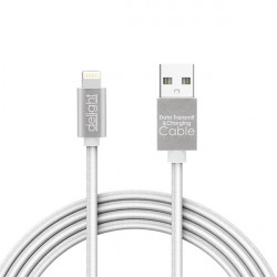 Delight iPhone Lightning adatkábel LED fénnyel 1m, ezüst (55442I-WH)