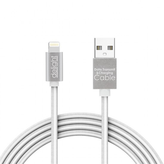 Delight iPhone Lightning adatkábel LED fénnyel 1m, ezüst (55442I-WH) Delight iPhone Lightning adatkábel LED fénnyel 1m, ezüst (55442I-WH)