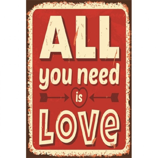 All you need is Love 20x30 cm-es retro dekor fémtábla (C20377) All you need is Love 20x30 cm-es retro dekor fémtábla (C20377)