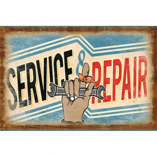 Service repair 20x30 cm-es retro dekor fémtábla (C20388) Service repair 20x30 cm-es retro dekor fémtábla (C20388)