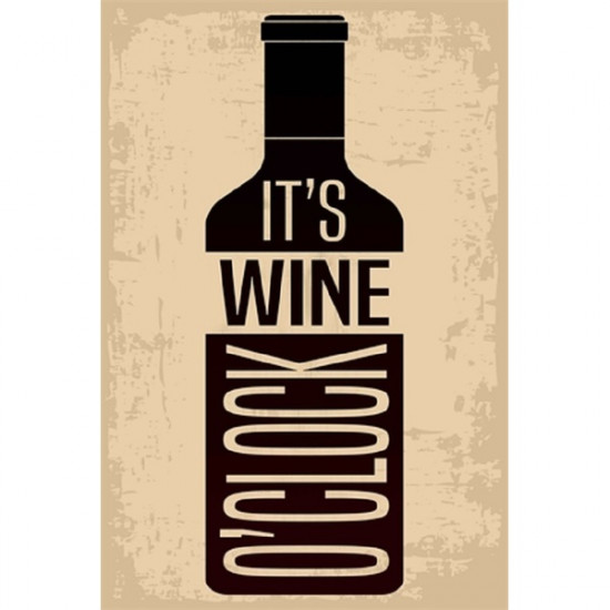 It`s wine o`clock 20x30 cm-es retro dekor fémtábla (C20397) It`s wine o`clock 20x30 cm-es retro dekor fémtábla (C20397)
