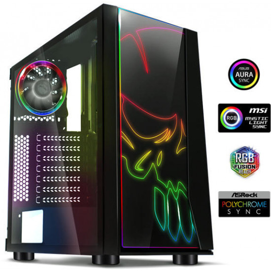Spirit of Gamer GHOST ONE fekete RGB táp nélküli ház Spirit of Gamer GHOST ONE fekete RGB táp nélküli ház