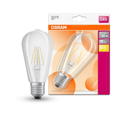 Osram STAR Edison LED fényforrás E27 4.5W meleg fehér filament (4052899972346) Osram STAR Edison LED fényforrás E27 4.5W meleg fehér filament (4052899972346)