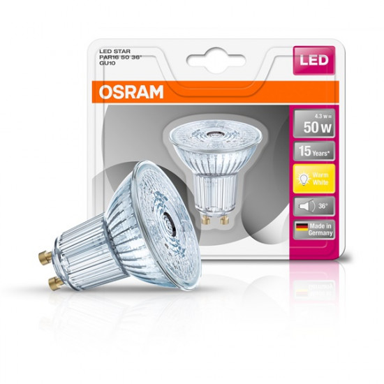Osram STAR LED fényforrás spot GU10 4.3W meleg fehér (4052899958074) Osram STAR LED fényforrás spot GU10 4.3W meleg fehér (4052899958074)