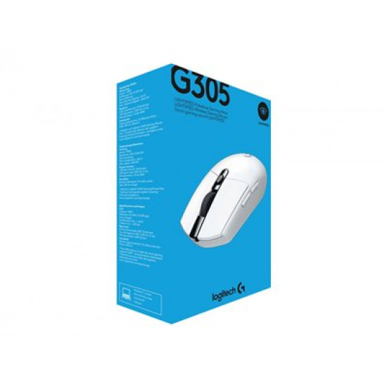 Logitech G305 LIGHTSPEED vezeték nélküli optikai Gaming egér fehér (910-005291)