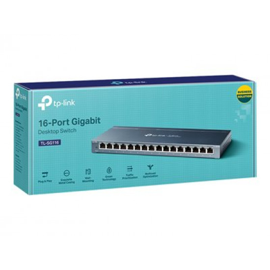 TPLINK TL-SG116 TP-Link TL-SG116 Switch 16-Port Gigabit Desktop Switch, 16 Gigabit RJ45 Ports, D TPLINK TL-SG116 TP-Link TL-SG116 Switch 16-Port Gigabit Desktop Switch, 16 Gigabit RJ45 Ports, D