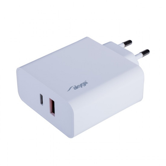 AKYGA Hálózati töltő USB-A + USB-C PD 5-20V 3.25A 65W QC3.0 (AK-CH-15)
