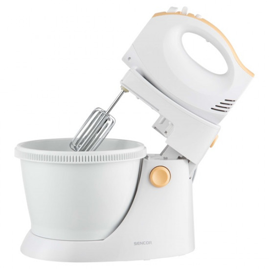 Sencor SHM 5330-EUE3 fehér-barack forgótálas kézi mixer Sencor SHM 5330-EUE3 fehér-barack forgótálas kézi mixer