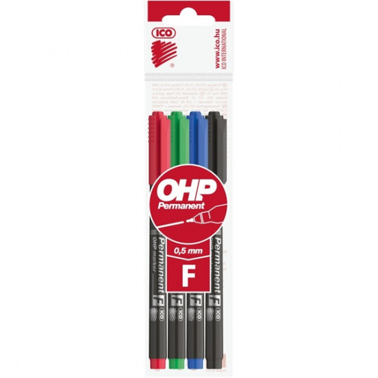 ICO OHP F 4db-os vegyes színű 0,5mm permanent marker (9070024000) ICO OHP F 4db-os vegyes színű 0,5mm permanent marker (9070024000)