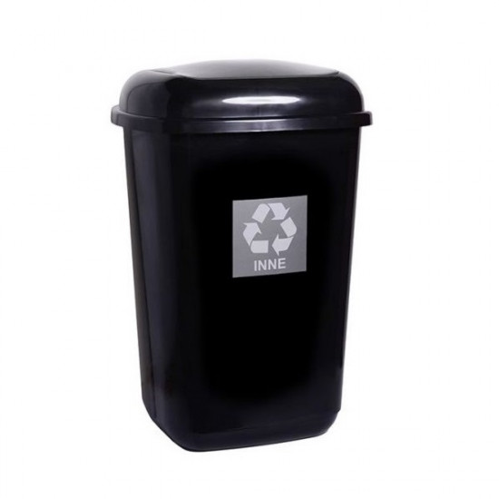 MOCCA Quatro 45L fekete/ezüst Quatro rugós billenő fedeles szemetes MOCCA Quatro 45L fekete/ezüst Quatro rugós billenő fedeles szemetes