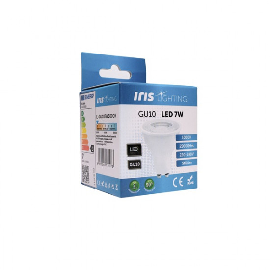 Iris Lighting 7W 560lm 3000K GU10 LED fényforrás (IL-GU107W3000K) Iris Lighting 7W 560lm 3000K GU10 LED fényforrás (IL-GU107W3000K)