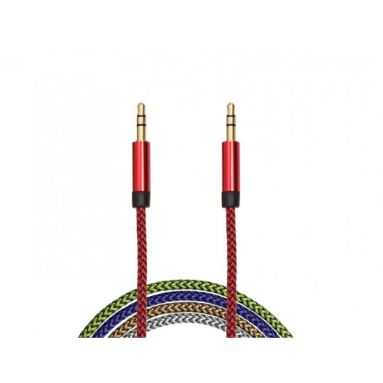 Delight 3.5 Jack apa - apa szövet Audio kábel, 1m, több színben (55437) Delight 3.5 Jack apa - apa szövet Audio kábel, 1m, több színben (55437)