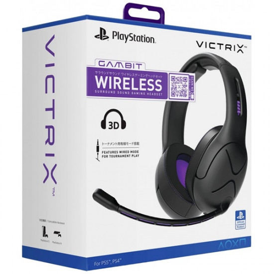 PDP Victrix Gambit PS4/PS5 vezeték nélküli Bluetooth gaming headset - fekete (052-003-EU) PDP Victrix Gambit PS4/PS5 vezeték nélküli Bluetooth gaming headset - fekete (052-003-EU)