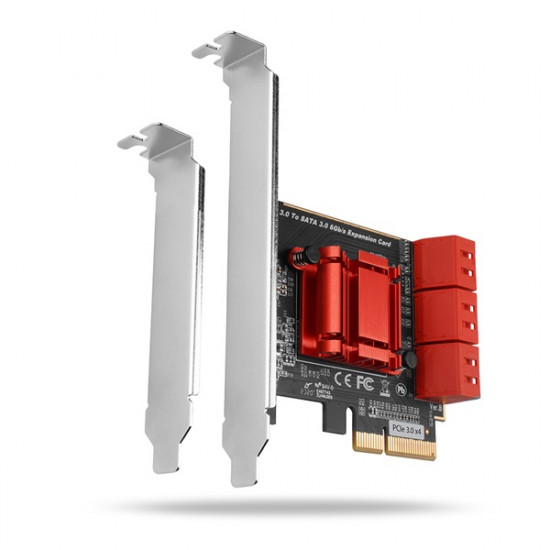 Axagon PCES-SA6 6 db belső SATAIII portos 2 sávos PCI-Express kártya Axagon PCES-SA6 6 db belső SATAIII portos 2 sávos PCI-Express kártya