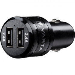 Varta 4,8A univerzális 2xUSB fekete autós töltő Micro USB kábellel (57931101401)