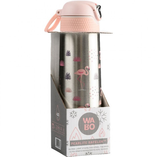 Wabo PEARLiTE SafeLOK acél termosz flamingó mintával 420ml (WTF-420-EZ/FL) Wabo PEARLiTE SafeLOK acél termosz flamingó mintával 420ml (WTF-420-EZ/FL)