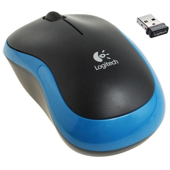 Logitech M185 vezeték nélküli optikai egér kék-fekete (910-002236)