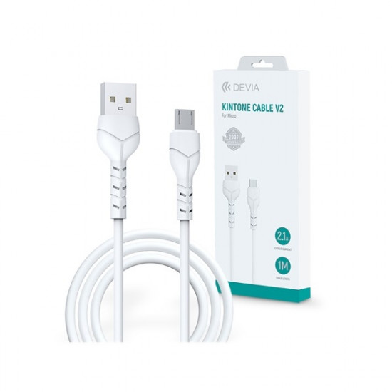 Devia Kintone V2 Series 2,1A microUSB - USB-A adat- és töltőkábel, 1m (ST351129) Devia Kintone V2 Series 2,1A microUSB - USB-A adat- és töltőkábel, 1m (ST351129)