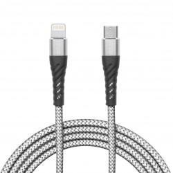 Delight Lightning - USB Type-C Adatkábel, 2m, ezüst (55434-2)