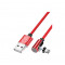 Usams jobb oldalas mágneses Lightning töltőkábel, 1m, piros (SJ444USB02)