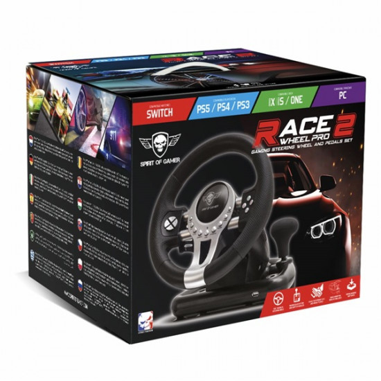 Spirit of Gamer Race Wheel Pro 2 kormány fekete-ezüst (SOG-RWP2) Spirit of Gamer Race Wheel Pro 2 kormány fekete-ezüst (SOG-RWP2)