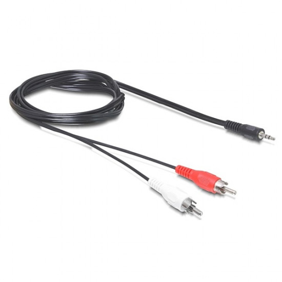 Delock jack 3.5 mm apa > 2 x RCA apa kábel 5 m (84212) Delock jack 3.5 mm apa > 2 x RCA apa kábel 5 m (84212)