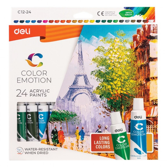 Deli Color Emotion (gouache) 12ml 24db/csomag tempera készlet (DEC11-24) Deli Color Emotion (gouache) 12ml 24db/csomag tempera készlet (DEC11-24)