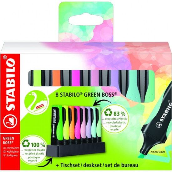 Stabilo GREEN BOSS Pastel 8db-os szövegkiemelő készlet (6070/08-5) Stabilo GREEN BOSS Pastel 8db-os szövegkiemelő készlet (6070/08-5)