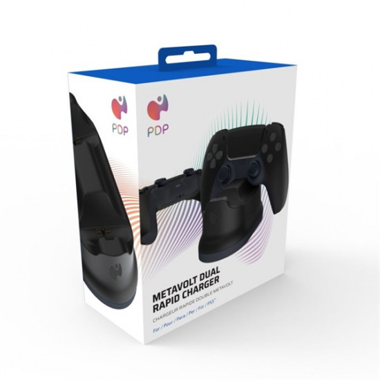 PDP PlayStation 5 DualSense Metavolt Twin Rapid Charger fekete kontroller töltőállomás (052-016-BK) PDP PlayStation 5 DualSense Metavolt Twin Rapid Charger fekete kontroller töltőállomás (052-016-BK)