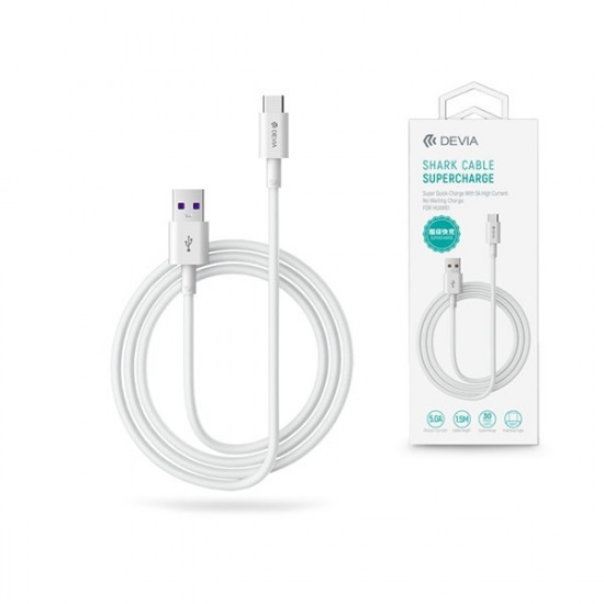 Devia 1,5m USB Type-C fehér töltő és adatkábel (ST344602) Devia 1,5m USB Type-C fehér töltő és adatkábel (ST344602)