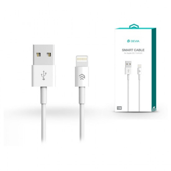 Devia Smart Apple iPhone 5/5S/5C/SE/iPad 4/iPad USB - Ligthning töltő- és adatkábel 1m fehér (ST986650) Devia Smart Apple iPhone 5/5S/5C/SE/iPad 4/iPad USB - Ligthning töltő- és adatkábel 1m fehér (ST986650)