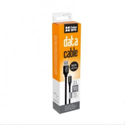 COLORWAY Kábel, Cable USB Apple Lightning 1m 2.1A black (CW-CBUL004-BK)