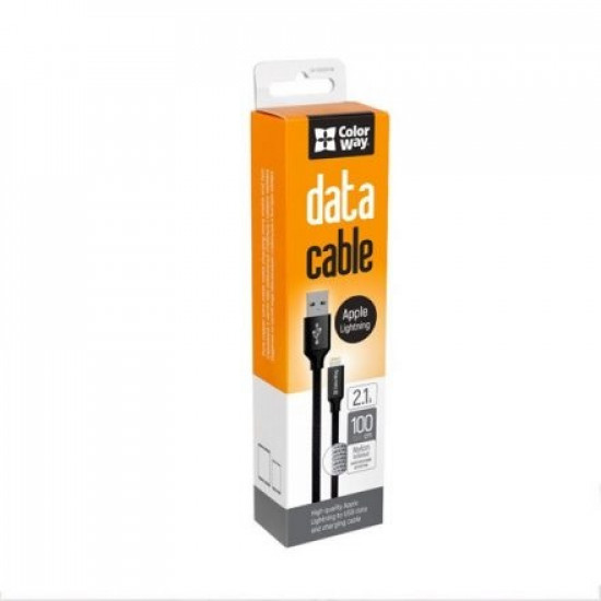 COLORWAY Kábel, Cable USB Apple Lightning 1m 2.1A black (CW-CBUL004-BK) COLORWAY Kábel, Cable USB Apple Lightning 1m 2.1A black (CW-CBUL004-BK)