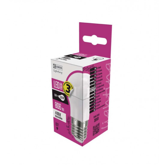 Emos classic MINI 60W 806lumen E27 LED gömb izzó (ZQ1131)